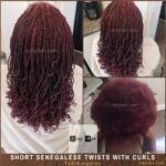 T1B Burgundy - Short Senegalese Twists with Curls