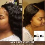 4x4 Lace Closure installed without glue