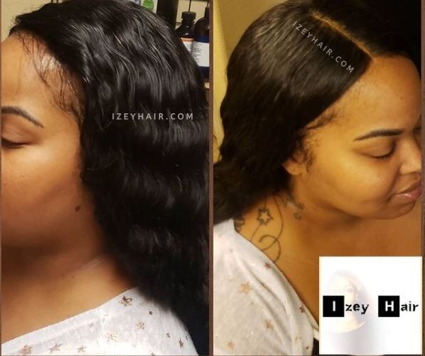4x4 Lace Closure installed without glue