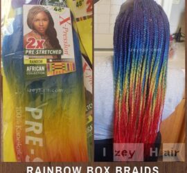 Rainbow Box Braids