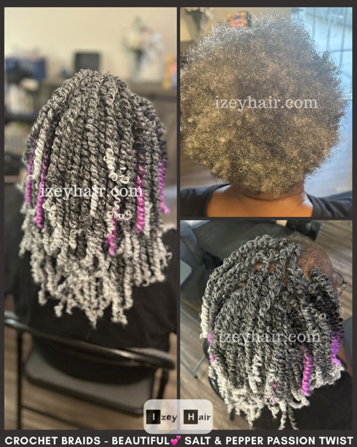 Crochet Braids - Beautiful Salt and Pepper Passion Twist